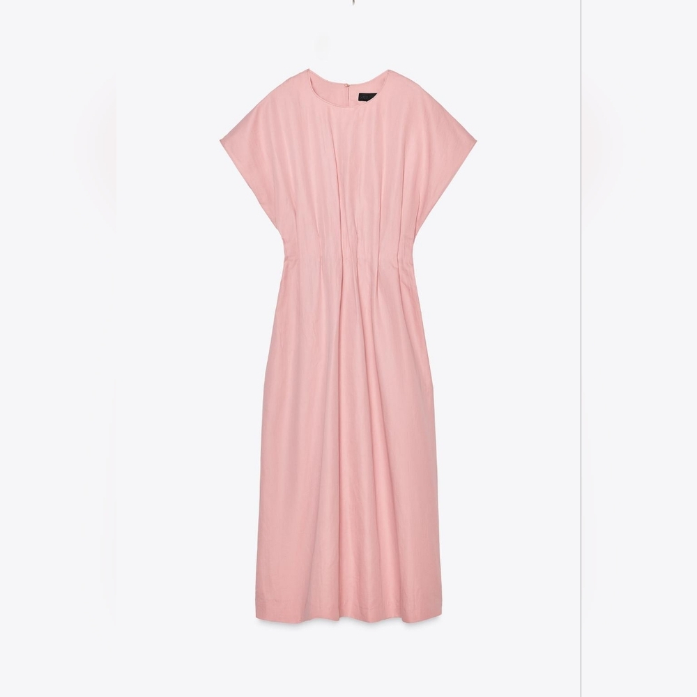 Zara Pale Pink Midi Dress - Picture 6 of 8